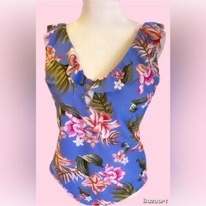 NWT Women's Kona Sol XL Over the Shoulder Ruffle One Piece Swimsuit